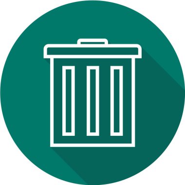Çöp kutusu simgesi, vektör illüstrasyonu 