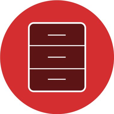 Çekmeceli kırmızı düğmenin vektör çizimi