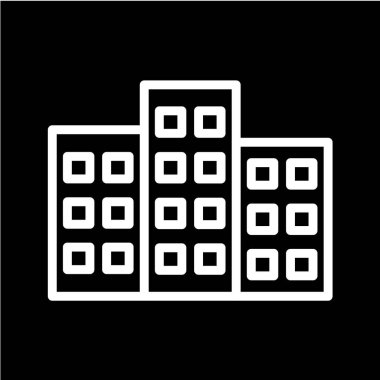 Siyah ve beyaz vektör bina simgesi