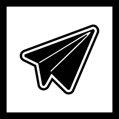 Kağıt Düzlem Simgesi Moda Biçiminde İzole Arkaplan