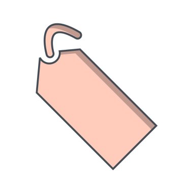 Beyaz arkaplanda izole edilmiş taslak biçiminde etiket simgesi. alışveriş sembolü çizimi