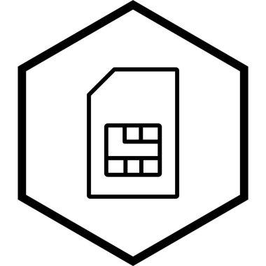 Moda Biçimli Sim Simgesi İzole Arkaplan