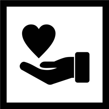 Aşk ve bakım, kalp ikonu, vektör illüstrasyon tasarımı