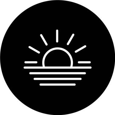 Güneş ikonu, vektör çizimi. düz tasarım biçimi