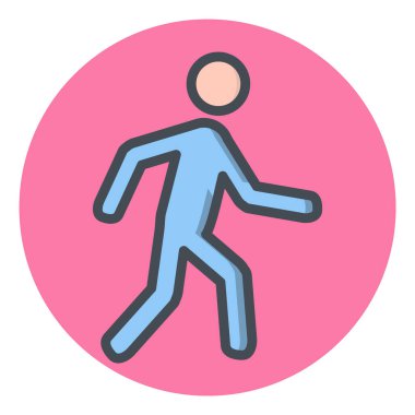 Moda Biçimli Yürüyen Simge İzole Arkaplan