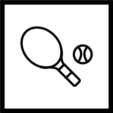 Tenis raketi simgesi, vektör illüstrasyonu