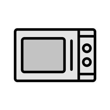 Moda Biçimli Mikrodalga Fırın Simgesi İzole Arkaplan