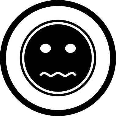 Gergin Emoji Simgesi Moda Tarzı İzole Arkaplan 