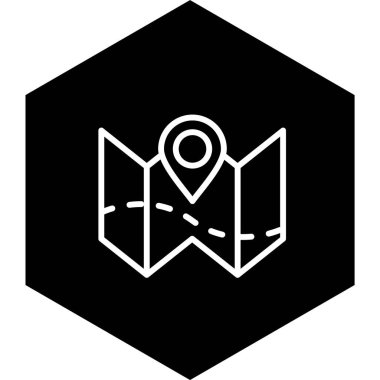 Plan Haritası Simgesi Moda Biçiminde İzole Arkaplan