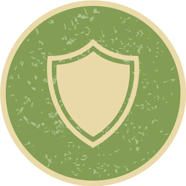Escudo Com Botão Verde Fundo Branco —  Vetores de Stock