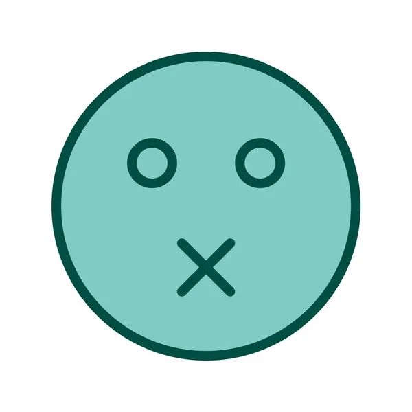 Stumme Emoji Ikone Trendigen Stil — Stockvektor