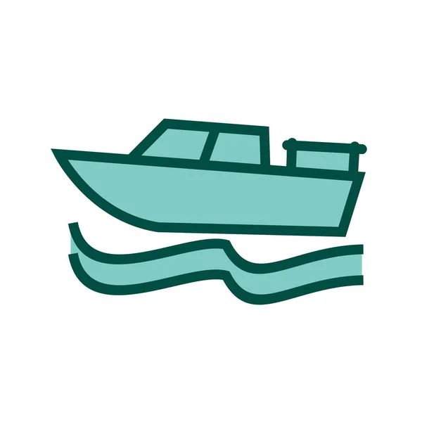 Ícone Barco Estilo Preto Isolado Fundo Branco Símbolo Transporte Ilustração —  Vetores de Stock