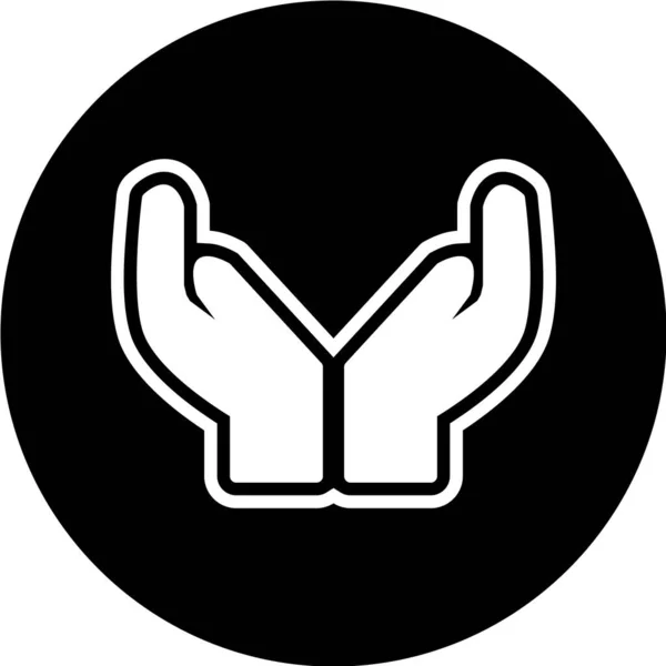 Vektor Illustration Der Hand Die Ein Zeichen Symbol Hält — Stockvektor