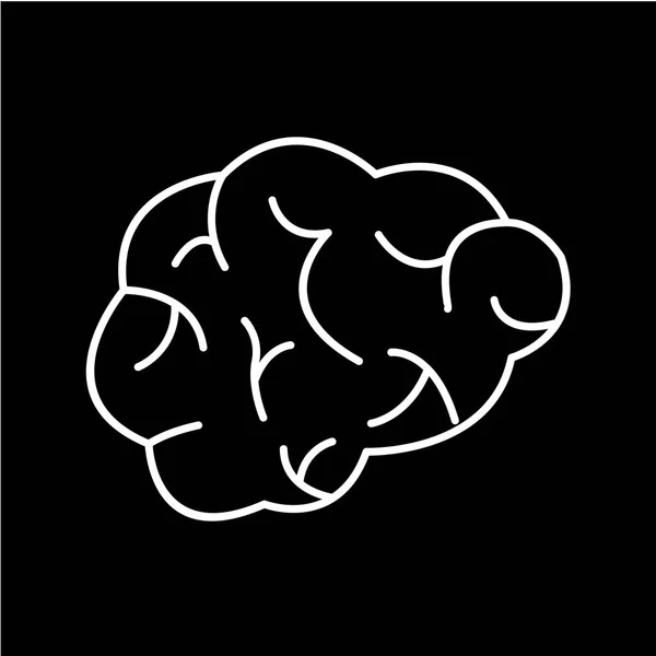 Εικονίδιο Του Εγκεφάλου Μαύρο Στυλ Απομονωμένο Λευκό Φόντο Ιατρική Σύμβολο — Διανυσματικό Αρχείο