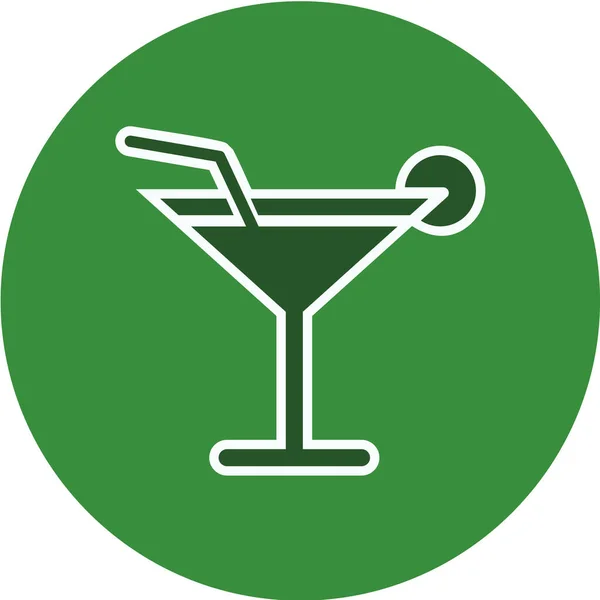 Cocktailikonen Vektorillustration — Stock vektor