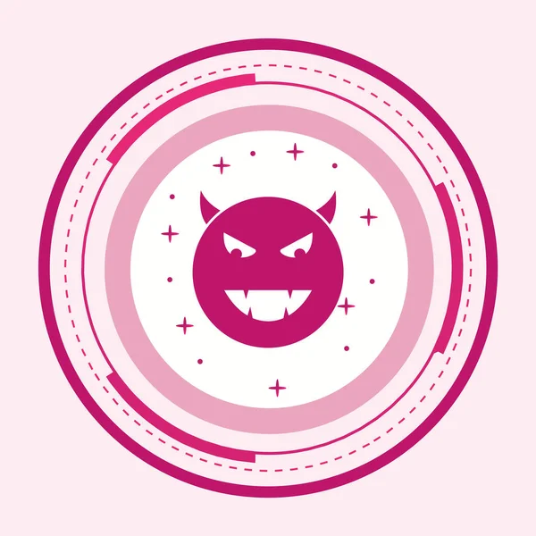 Icône Emoji Diable Dans Style Mode Isolé Backgroun — Image vectorielle