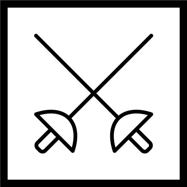 Ilustracja Wektor Ikona Starożytnych Mieczy — Wektor stockowy