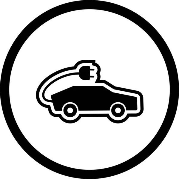 Ηλεκτρικό Αυτοκίνητο Εικονίδιο Μοντέρνο Στυλ Απομονωμένο Φόντο — Διανυσματικό Αρχείο