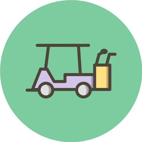 Golfvagn Vektor Ikon — Stock vektor