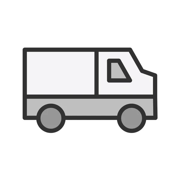 白を基調としたブラックスタイルのトラックアイコン 交通記号ベクトル図 — ストックベクタ