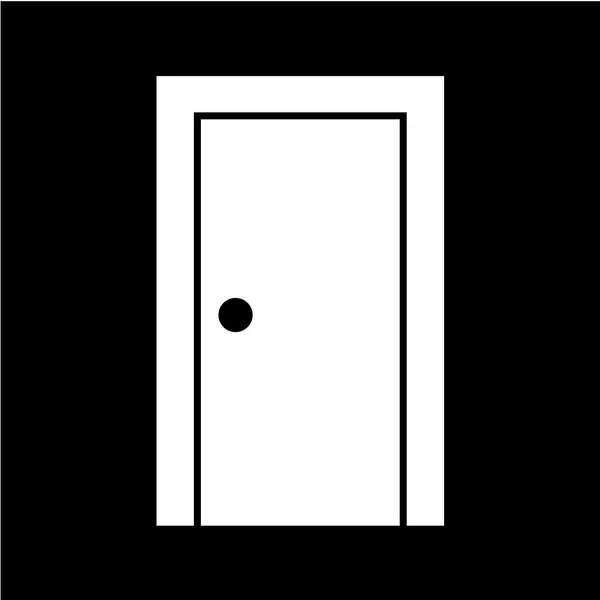 Icône Porte Dans Style Noir Isolé Sur Fond Blanc — Image vectorielle