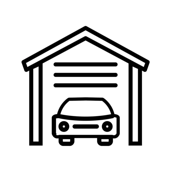 Ícone Garagem Carro Ilustração Vetorial —  Vetores de Stock