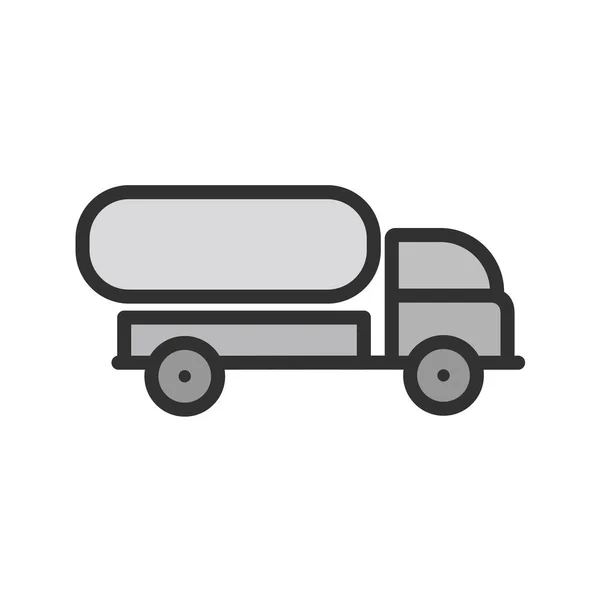 Lastbil Ikon Svart Stil Isolerad Vit Bakgrund Transport Symbol Vektor — Stock vektor