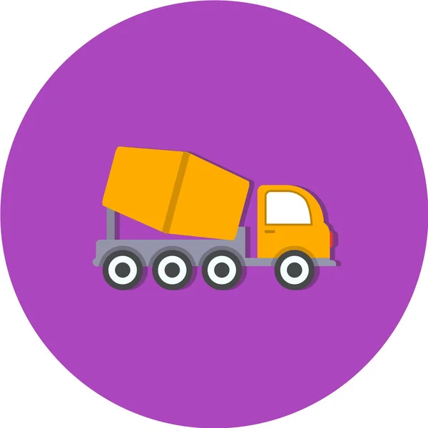 Ciężarówka Ikona Płaskim Okręgu Izolowane Wektor Ilustracji Dla Sieci — Wektor stockowy