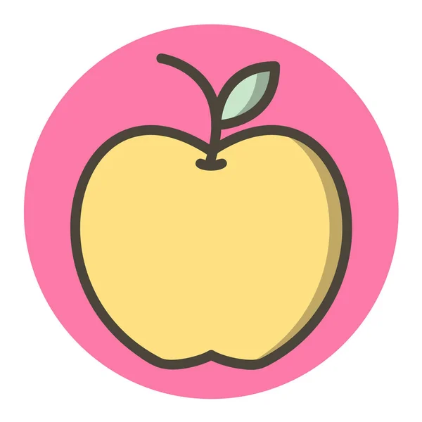 Icono Vector Plano Apple — Vector de stock