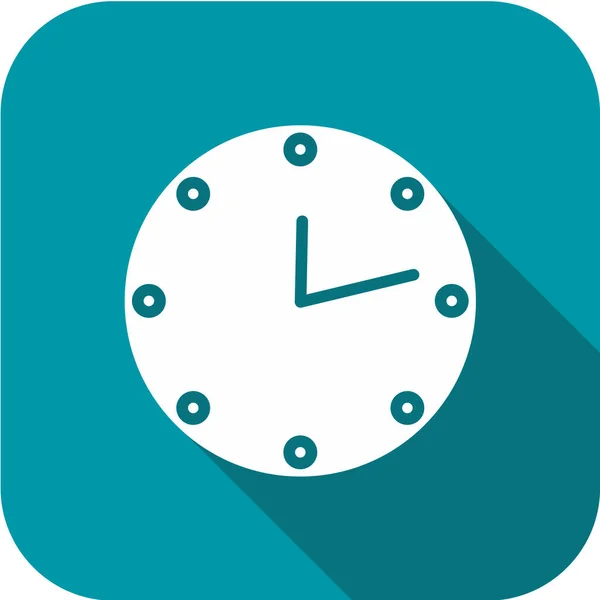 Icône Horloge Style Plat Sur Fond Bleu — Image vectorielle
