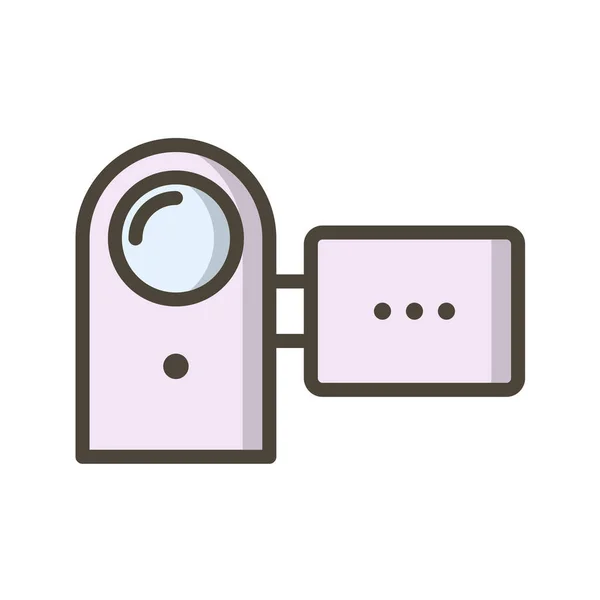 Vector Illustration Simple Icon Video Camera — Stock Vector