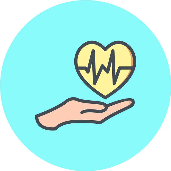 Heart Beating Pulse Medical Icon Vector Illustration — Stock Vector
