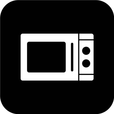 Mikrodalga fırın ikonu. Web için basit bilgisayar vektör simgeleri çizimi