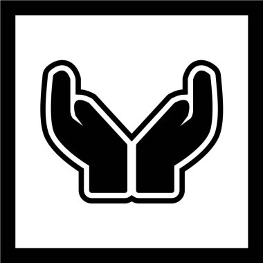 Açık el simgesinin vektör illüstrasyonu