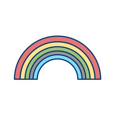 beyaz arkaplan vektör illüstrasyonunda izole edilmiş düz bir gökkuşağı simgesi