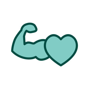 Moda Biçimli Sağlıklı Kalp Simgesi İzole Arkaplan