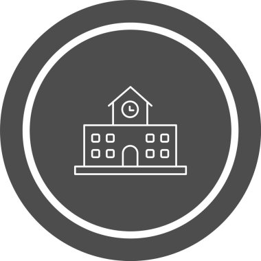 Moda Biçimli Okul Simgesi İzole Arkaplan      