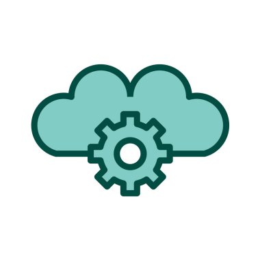 bulut hesaplama simgesi, vektör illüstrasyonu