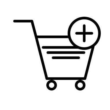 Alışveriş arabası simgesi, vektör illüstrasyonu