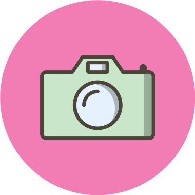 Fotoğraf makinesi ve fotoğrafçılığın vektör illüstrasyonu