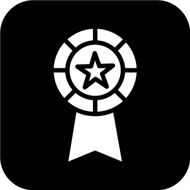 Siyah arka planda madalya ikonu. vektör illüstrasyonu