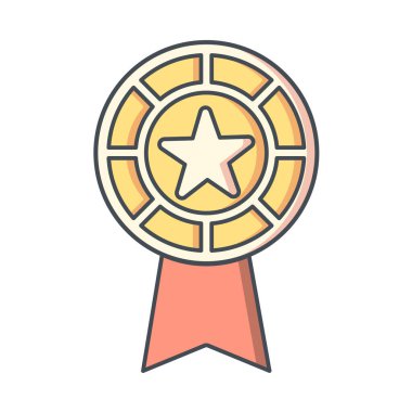 Beyaz arkaplanda izole edilmiş düz stil madalya simgesi