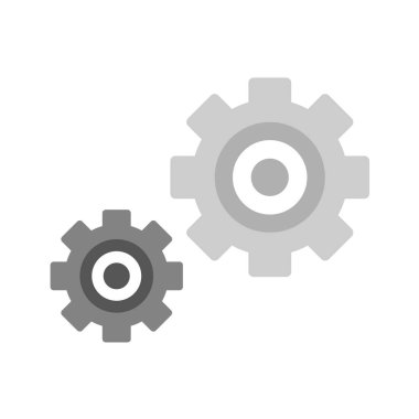 beyaz arkaplanda izole edilmiş düz biçimli dişli simgesi