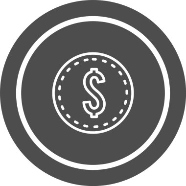 Dolar Sikkesi Simgesi Moda Biçimli İzole Arkaplan