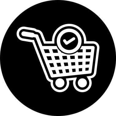 Doğrulanmış Cart Ögeleri Moda Biçimli İzole Arkaplan Simgesi