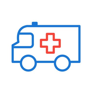 ambulans simgesi, vektör illüstrasyonu