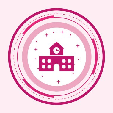 Moda Biçimli Okul Simgesi İzole Arkaplan      