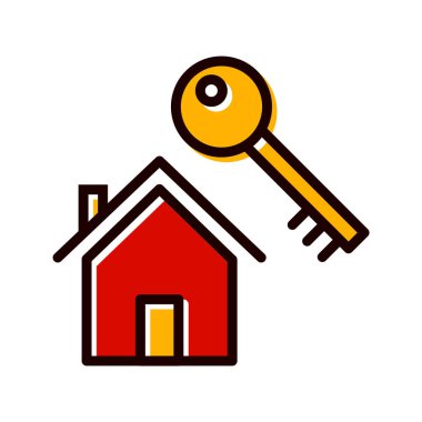 Moda Biçiminde Ev Anahtarı Simgesi İzole Arkaplan