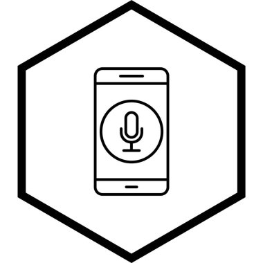 Moda Tarzı İzole Arkaplanda Mikrofon Mobil Uygulama Simgesi