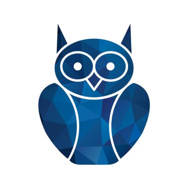 Baykuş simgesi beyaz arkaplanda izole edildi. kuş sembolü çizimi.